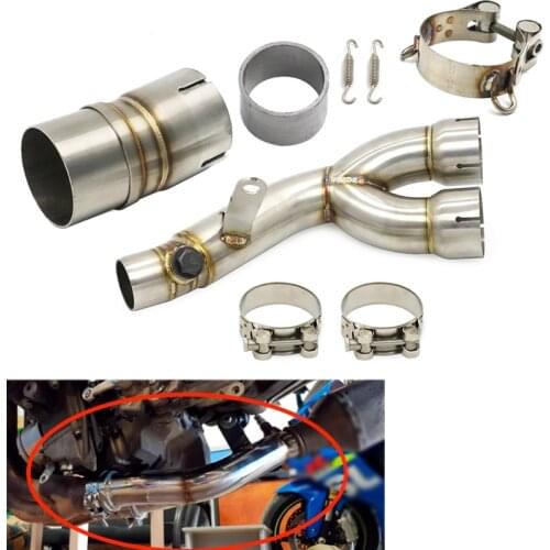 For Yamaha R6 YZF R6 2006 - 2019 Exhaust Muffler Y Mid Pipe Link Motorcycle Link Muffler Pipe Silencer System Eliminator YZFR6