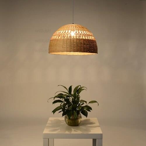 Willlustr bamboo pendant lamp handmade hollowed-out work hotel restaurant hang lighting dinning living room suspension light