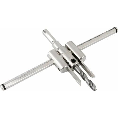 1set Adjustable Metal Wood Circle Cutter Hole Saw Drill Bit Kit DIY Tool 40-200mm Black Alloy Blade Parts