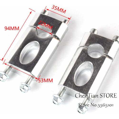 1 Pair 7/8" 22mm Silver Aluminum Alloy Handlebar Clamp Riser Mount Fit 110cc 125cc Dirt Pit Bike ATV