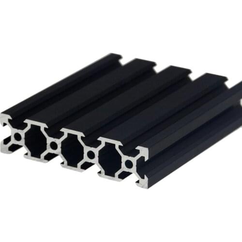 1Pcs/lot BLACK 2080 V-Slot European Standard Anodized Aluminum Profile Extrusion 100-600mm Length Linear Rail for CNC 3D Printer