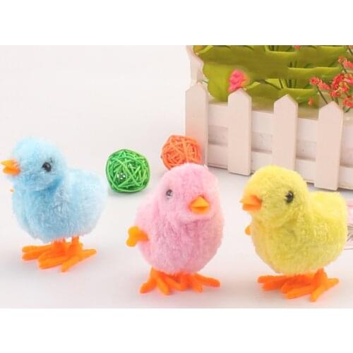 1pcs Cute Plush Toy Clockwork Chicken Clockwork Jumping Chick Toy Christmas Chick Animal Toy Children’s Gift Educational Toy