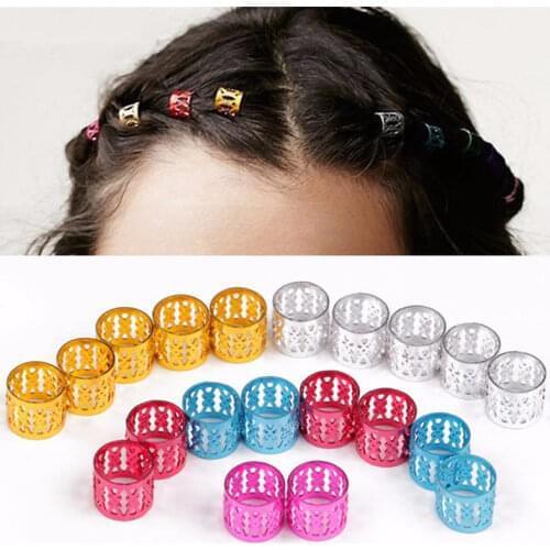 100Pcs/Pack Hair Decor Extension Braids Cuff Hole Dreadlocks Dread Beads Rings Clips Pins Adjustable Tube Set Hair Styling Tools