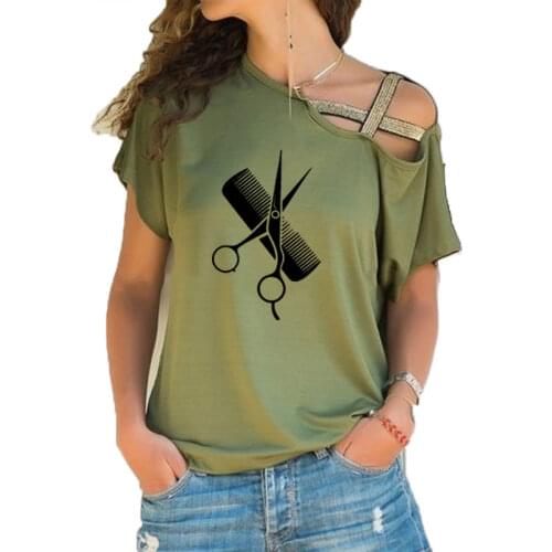 2021 summer Streetwear New Hairdresser Stylist Scissors Comb Print Women tshirt Cotton Hipster Women Short sleeve Funny Tee Tops