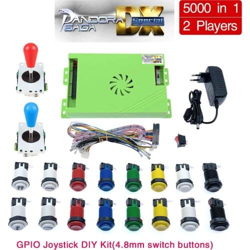 4200 in 1 Pandora Saga Box 14 DIY Kit Game Board 8 Way Joystick & American Style Push Button Arcade Cabinet for 2 Playes DX