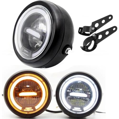6.5 inch Universal Motorcycle Cafe Racer headlight Vintage Moto LED Head Lamp For Honda Suzuki Yamaha Custom Royal Enfield