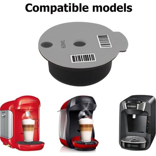 60/180ml Coffee Capsule Filter Cup with Spoon Brush for Bosch-s Tassimoo Coffee Machines Refillable Coffee Maker Capsules