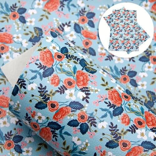 David accessories 20*33cm Flowers Star Lychee Faux Synthetic Leather Fabric, DIY Sewing Hairbow Bag Material,1Yc6512