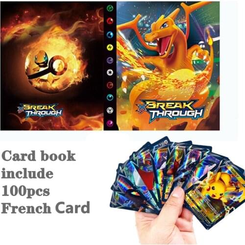 240Pcs Pokemon Album Book Includes 100PCS GX TOMY French Cards Anime Game Card Holder Folder Top Loaded Toys For Children
