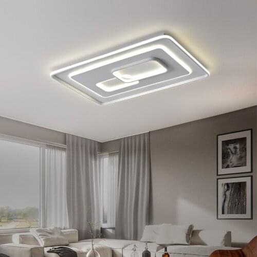 Aluminum LED Ceiling Lights White Frame For Studyroom Bedroom Dining Room Foyer Kitchen Apartment Villa Indoor Home Lighting