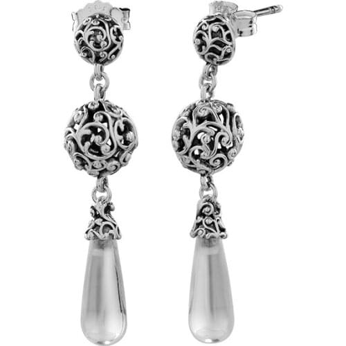 Authentic 925 Sterling Silver Earring Regal Droplets Dangle Earrings For Women Wedding Earings Fashion Jewelry Brincos