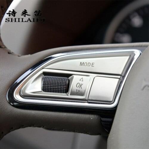 Car styling For Audi Q5 steering wheel switch buttons Trim Frame protection Covers stickers and decals Auto Interior Accessories