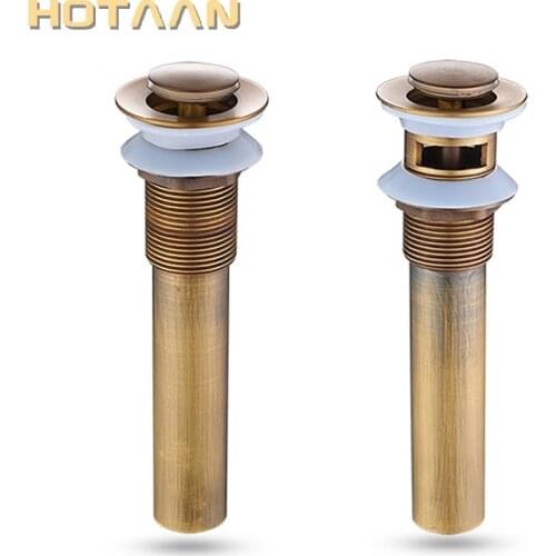 Free Shipping Antique Bathroom Brass Pop Up Sink Drain Brass Pop-up Drain basin waste YT-5193