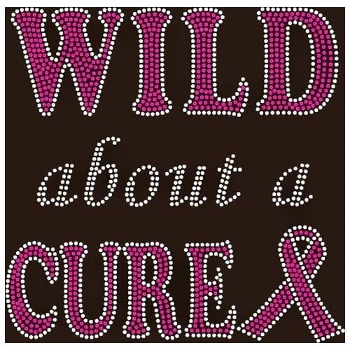 Free shipping wild about a cure ribbon Transfer Iron on very nice image