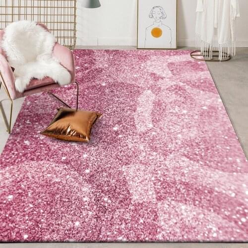 Pink glitter large rug kitchen non-slip carpet girl bedroom decoration 120x160cm large area living room carpet persian carpet