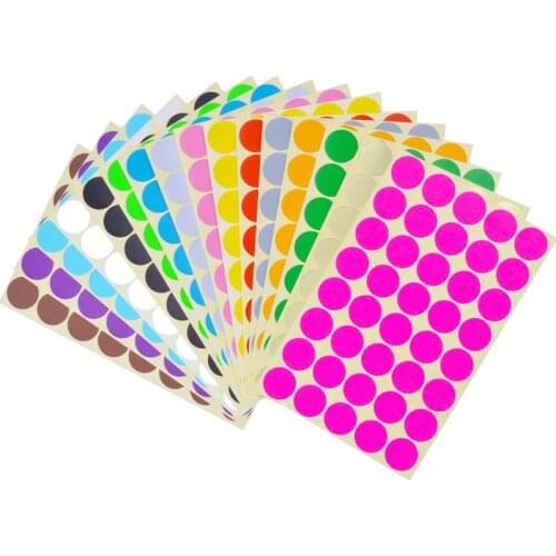 Color 19mm Cute Circles Round Code Stickers Scrapbooking Self Adhesive Sticky Labels