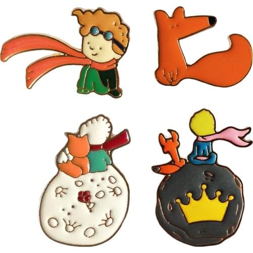 Animal Enamel Pins Cartoon Fox Badge Brooches Lapel pin Jeans shirt Bag Cute Brooch For Women Jewelry Gift Wholesale