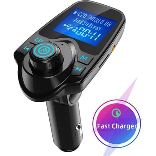 FM Transmitter Car Charger Quick Charging QC Fast For Xiaomi Samsung LED Display MP3 Music Radio Socket Lighter Bluetooth Player