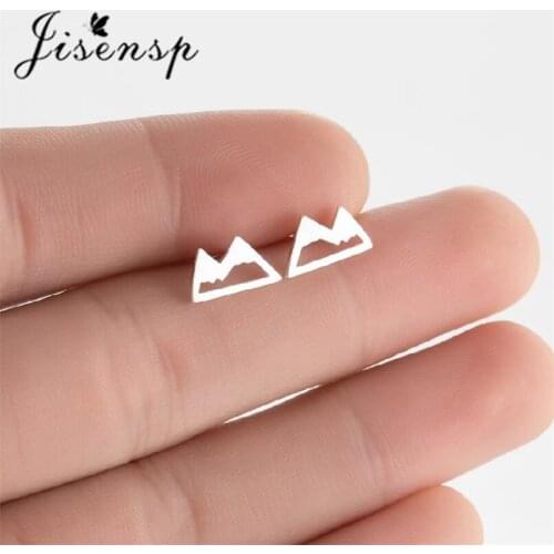 Jisensp Minimalist Mountain Stud Earrings for Women 925 Sterling Silver Landscape Mountain Ear Climber Earrings Jewelry Gifts