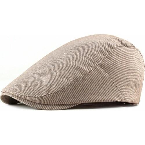 LDSLYJR 2021 Cotton Spring Summer fashion joker striped Newsboy Caps Flat Peaked Cap Men and Women Painter Beret Hats 92