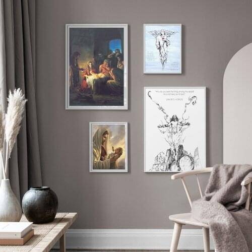 Classical Christ Jesus Birth Nativity Poster Canvas Print Oil Painting Wall Art HD Picture For Living Room Home Decor Unframed