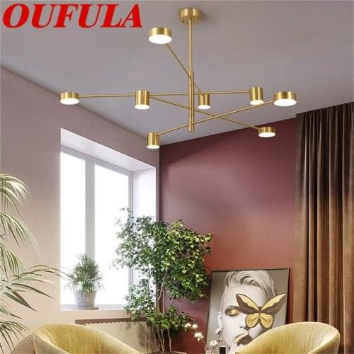 OUTELA Brass Modern Chandeliers Contemporary Creative Decoration Suitable For Home Living Room Dining Room