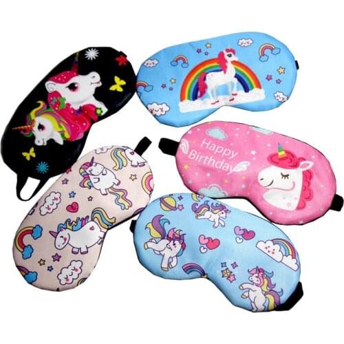 Cute Cartoon Sleeping Eye Mask Kids Unicorn Sleeping Masks For Eyes Sleep Mask Eye Cover Patch Travel Rest Band Blindfold