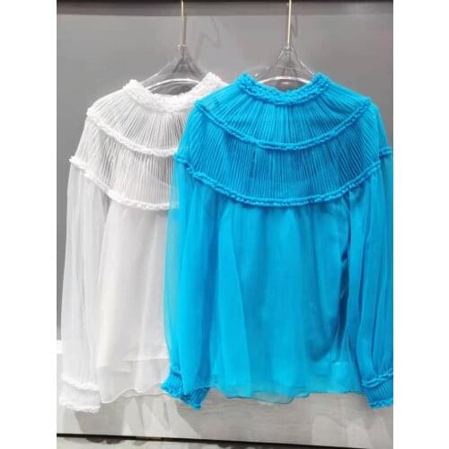 Fashion ladies 2021 new long-sleeved sexy casual solid color silk sling two-piece top 0104
