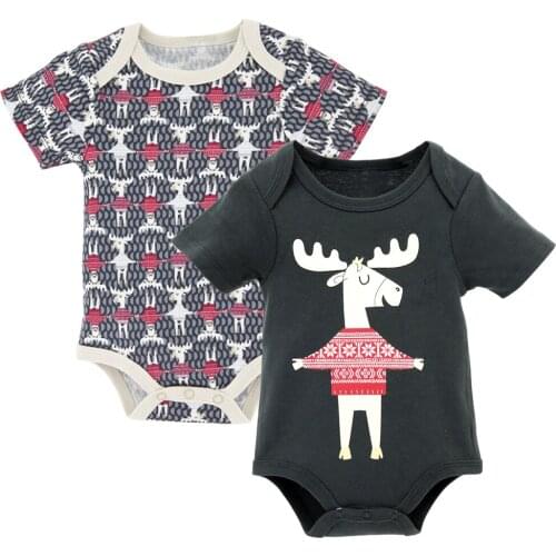 2020 Newborn Baby Boys Clothes Short Sleeve Cotton Bamboo Baby Bodysuit 2 pcs/lot 3m 6m 9m 12m Infant Boy Clothing