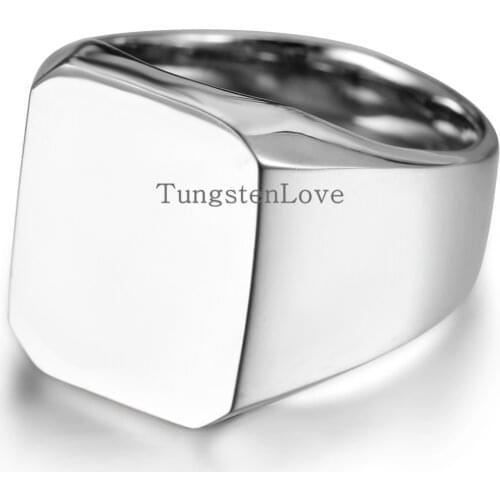 High Polished Mens Stainless Steel Punk Rings For Engagement Party Mens Signet Ring Biker Rings Silver Colour Size 8/9/10/11/12