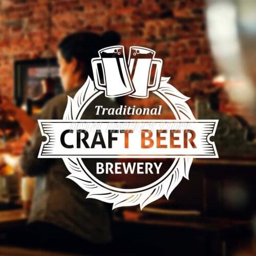 Beer Shop Sticker Craft Beer Brewery Vintage Shop Decor Sign Retro Bar Pub Poster Decal Vivyl