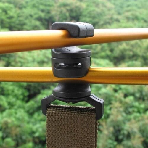 Plastic Outdoor Rotatable Camping Tent Awning Pole Connector Buckle Black