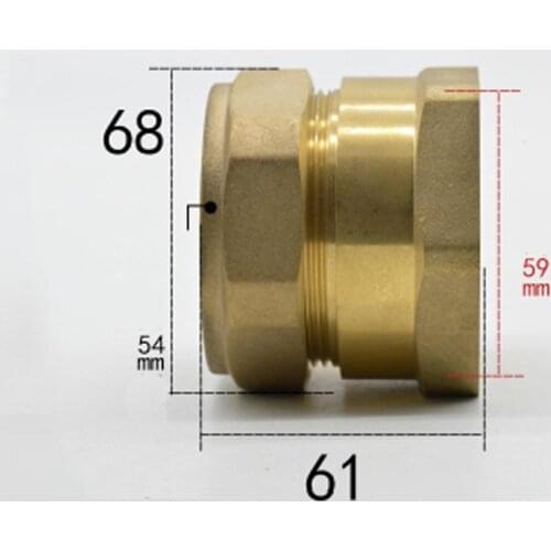Fit Tube OD 54mm x 2" BSP Female Brass Compression Fitting Union Connector Water Gas Fuel