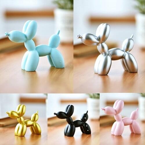 Resin Crafts Sculpture Gift Cute Small Balloon Dog Party Accessories Home Desktop Ornament Cake Dessert Decoration 9*3.5*7.5cm