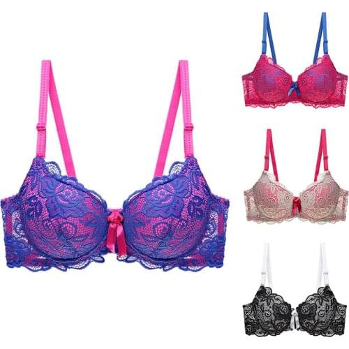 Sexy Women Color Block Underwear No Pad Underwired Push Up Lace Bra Brassiere for Women Sexy Lingerie Push up Brassiere Girl