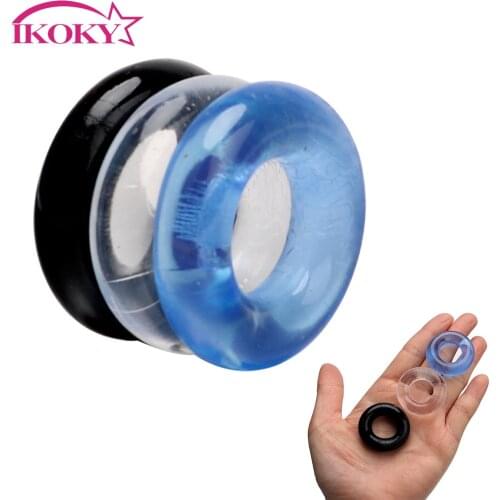 IKOKY 3 pcs/set Cock Ring Delay Ejaculation Sex Products Penis Sleeve Silicone Sex Toys for Men Male Penis Ring Chastity