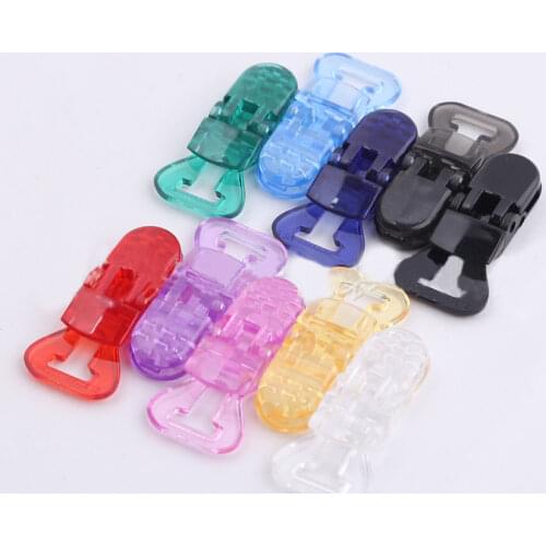 Free Shipping 300pcs Sutoyuen 1.0CM Transparent MAM NUK Baby Plastic Pacifier Clip Dummy Chain Adaptoer Holder Suspender Clips