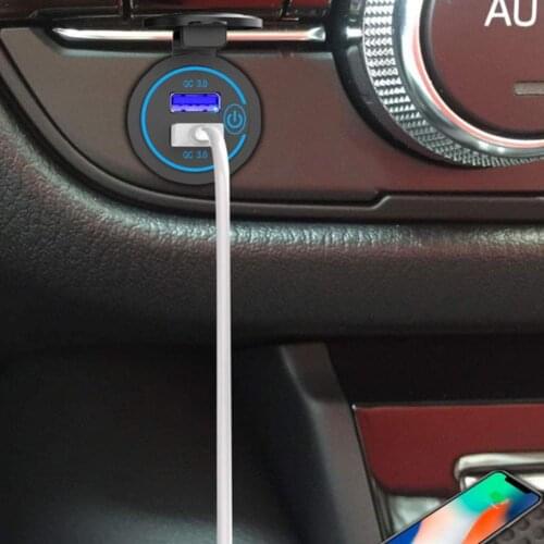 Qc 3.0 Universal Car Charger Waterproof Dual USB Ports Auto Adapter Fast Charge Ports For Phone Tablet Computer Auto Accessories