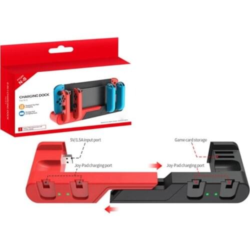 Switch Charger For Nintend Joycons Controller Gamepad 4-in-1Charging Dock M5TE