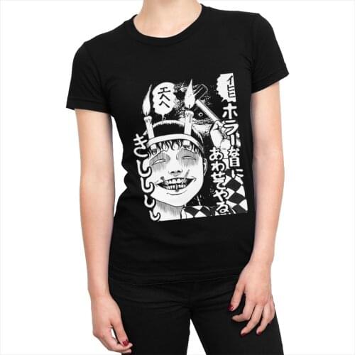Women Tomie Junji Ito Hiii T Shirt Anime Japan Horror Manga Cotton Clothing Female Short Sleeve Crewneck Tees Gift Girls T-Shirt