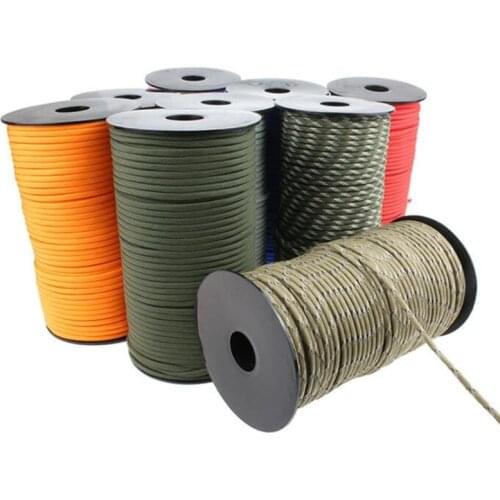 100M 550 Military Standard 7-core Parachute Rope 4 Mm Outdoor Parachute Rope Survival Umbrella Tent Lanyard Strap