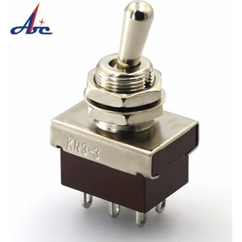 2pcs six 6 Terminals Heavy Metal Toggle Switches ON ON Kit Classic Car AC 220V 3A 12 mm mounting holes two positions