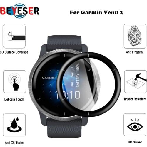 3D Edge Soft Protective Film Cover Protection For Garmin Venu 2 Watch Venu2 Smartwatch Full Screen Protector Cover Protection