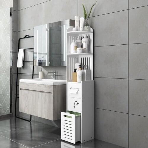 6-Layer Floor Bathroom Shelves Waterproof Toilet Side Cabinet Bathroom Kitchen Storage Rack Bathroom Organizer Accessories