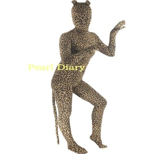 Brand Custom Made full bodysuit Animal series Leopard Spandex Zentai Adult kids Halloween Animal Cosplay Costume