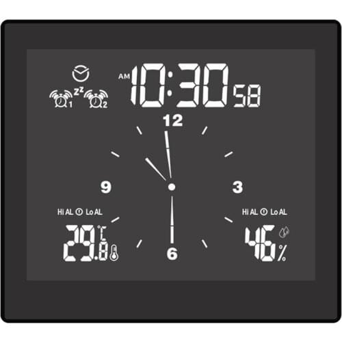 Digital Clock Alarm Clock Thermometer Hygrometer Waterproof Shower Clock Bathroom Clock Countdown Timer for Kitchen