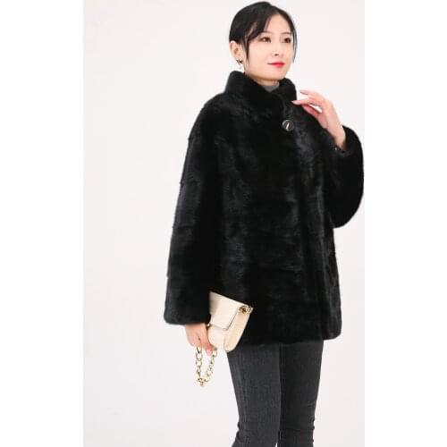 CLIYTEII Fur Coats With Collar