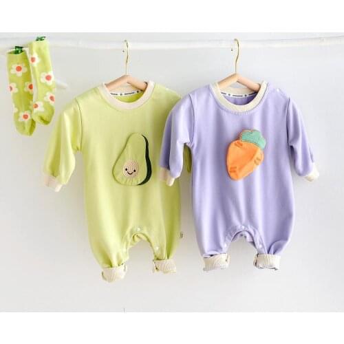 2021 Autumn New Baby Cartoon Romper Newborn Long Sleeve Jumpsuit Cotton Boys And Girls Toddler Clothes 0-24M