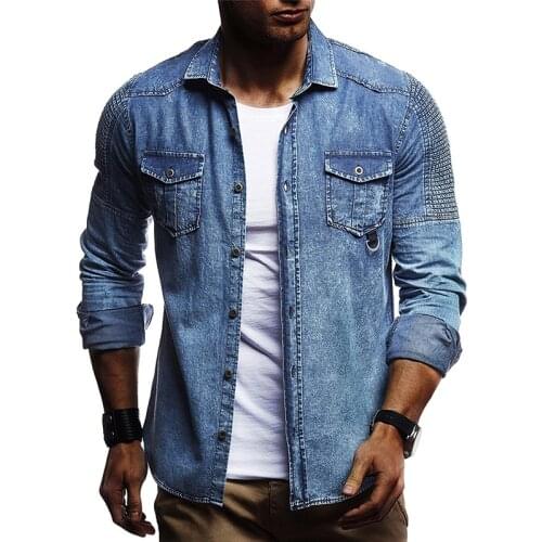 Idopy Mens Denim Shirts