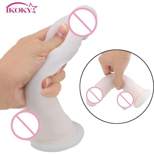 IKOKY Realistic Dildo Erotic Sex Toys for Woman Simulation Penis Super Soft Dildo Simulation Fake Penis Female Masturbation